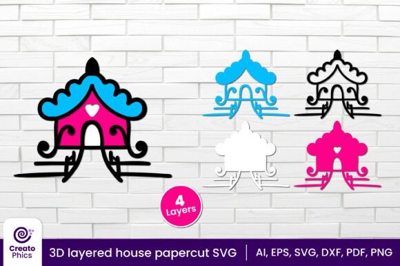 3D Layered House Papercut SVG: A Whimsical Way to Add Depth and Charm to Your Crafts