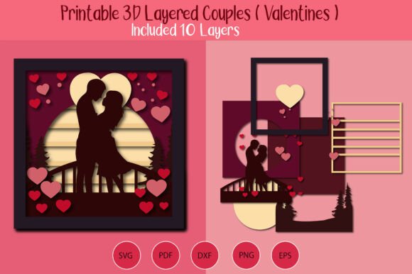 3D Layered Valentine's Lovely Couples