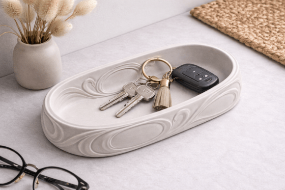 Art Nouveau Jewelry Tray: A Timeless Oval Dish for Everyday Elegance