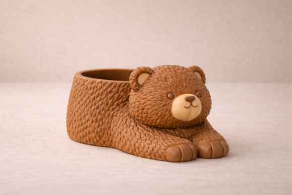 Bear Planter – Kawaii Bear Plant Pot STL: A Playful Touch for Your 3D Printed Plant Decor