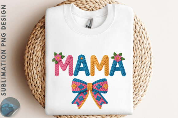 Coquette Mama PNG Floral Yarn Mama PNG: A Trending Design for Digital Crafters