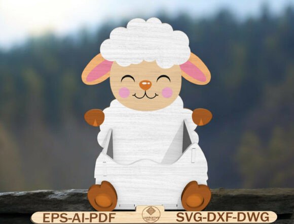 Cute Easter Lamb Box Laser Cut File for Creative Makers