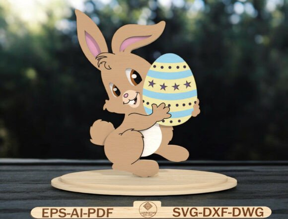 Cute Easter Rabbit Decor Laser Cut File