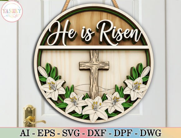 Easter Christian Door Hanger Laser Cut