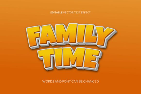 Family Time Editable 3D Text Effect: A Flexible Design Tool for Bold Typography