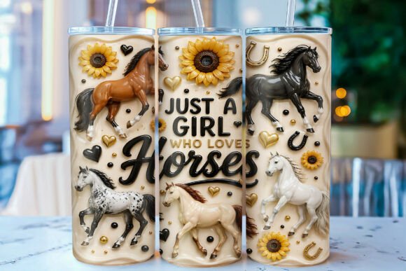 Inflated Horse Lover 20 Oz Tumbler Wrap