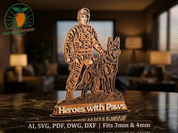 K9 Heroes with Paws SVG Design