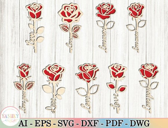 Layered Rose Laser Cut Files SVG Bundle