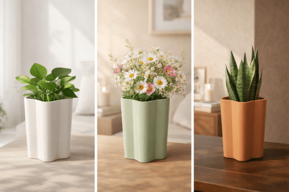 Modern Wavy Edge Vase: A Minimalist Design for Contemporary Living