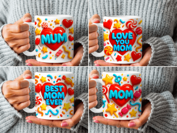 Mother's Day 3D Inflated Mug Wrap Bundle: Elevating Gifting with Bold, Playful Design