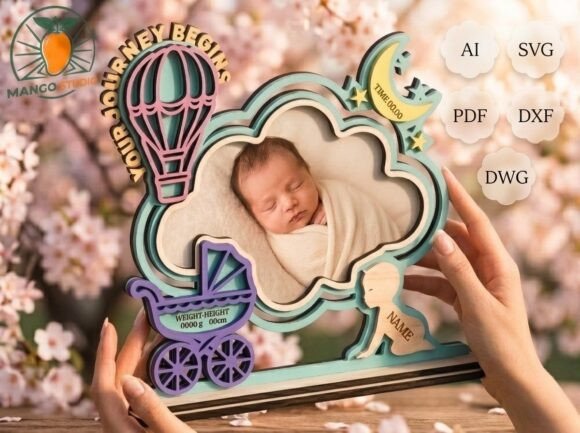 Newborn Birth Stats Laser-Cut Frame: A Thoughtful Keepsake for New Parents