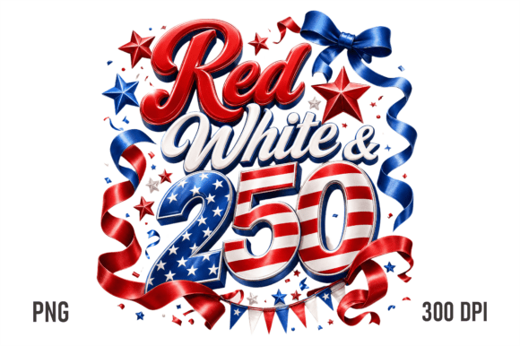 Red White Blue 250 Patriotic PNG Design