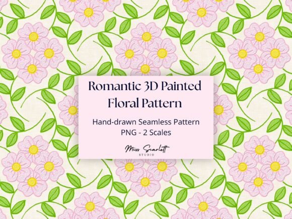 Romantic 3D Painted Floral Seamless Pattern: A Versatile Design Asset for Creative Projects
