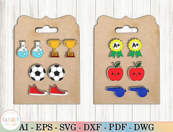Teacher Sport Earring SVG Bundle: A Creative Fusion of Education, Sports, and Laser-Cut Craftsmanship