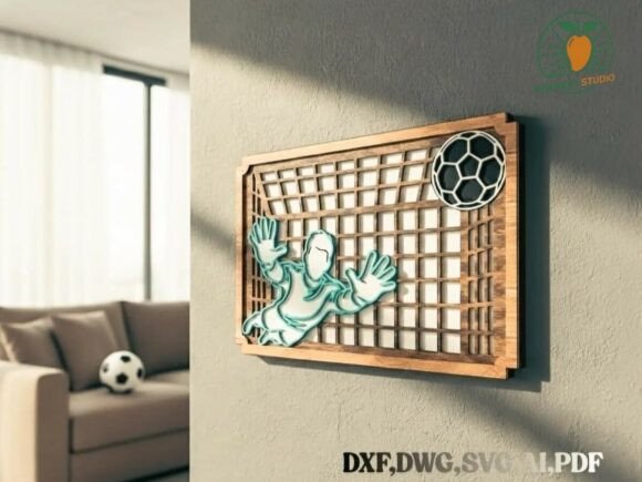 Transform Your Space with 3D Soccer Goalkeeper Layered Wall Art