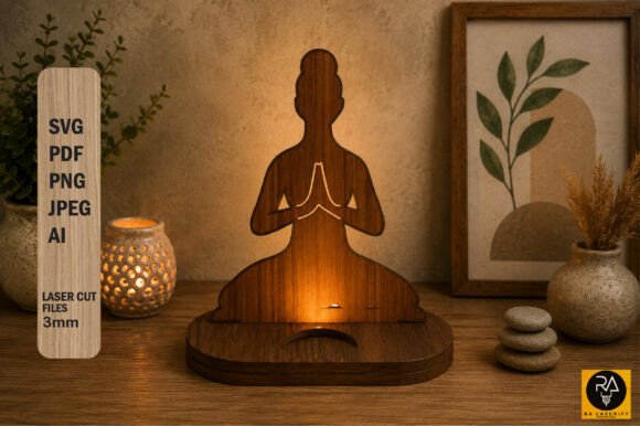 Yoga Meditation Candle Holder Laser Cut: Elegance Meets Functionality